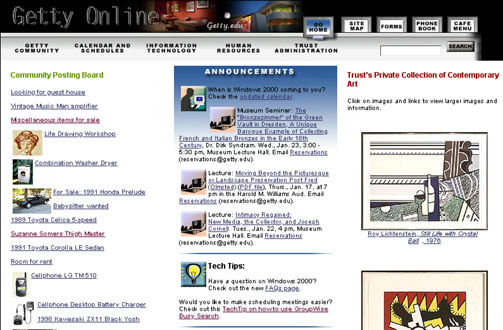 intranet design of interface